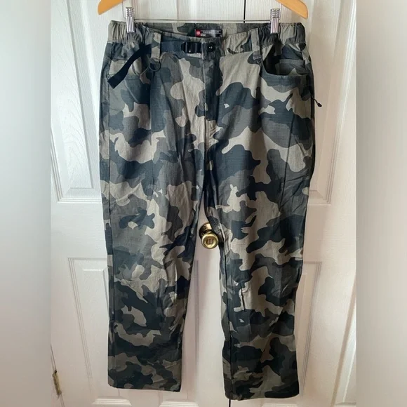 686 Cruiser Gray Camo Cotton Ripstop Wide Leg Tech Pants SZ L - Picture 1 of 10